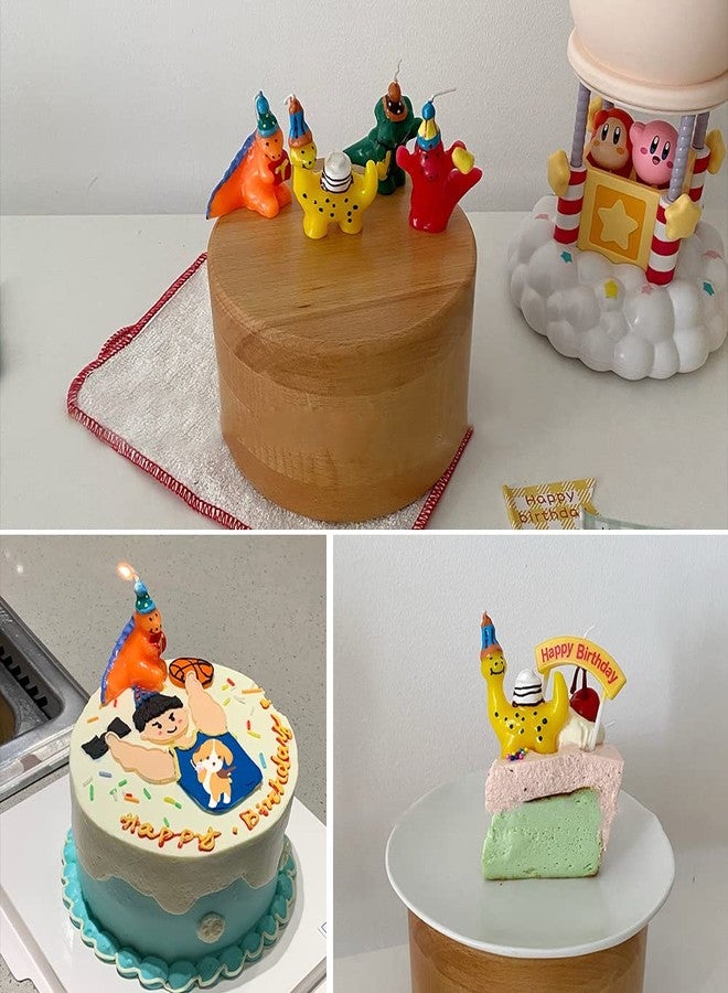 Aprildecember Dinosaur Birthday Candles, Cute 3D Dino Themed Birthday Cake Candles Cake Toppers Party Cake Decorations - Set of 4 - Image 3
